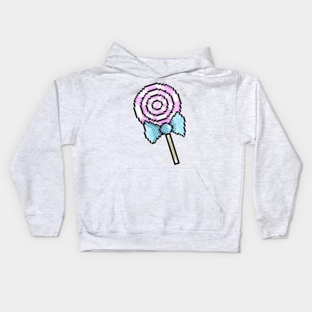 Jester's Pixel Lollipop Kids Hoodie by Rendi_the_Graye